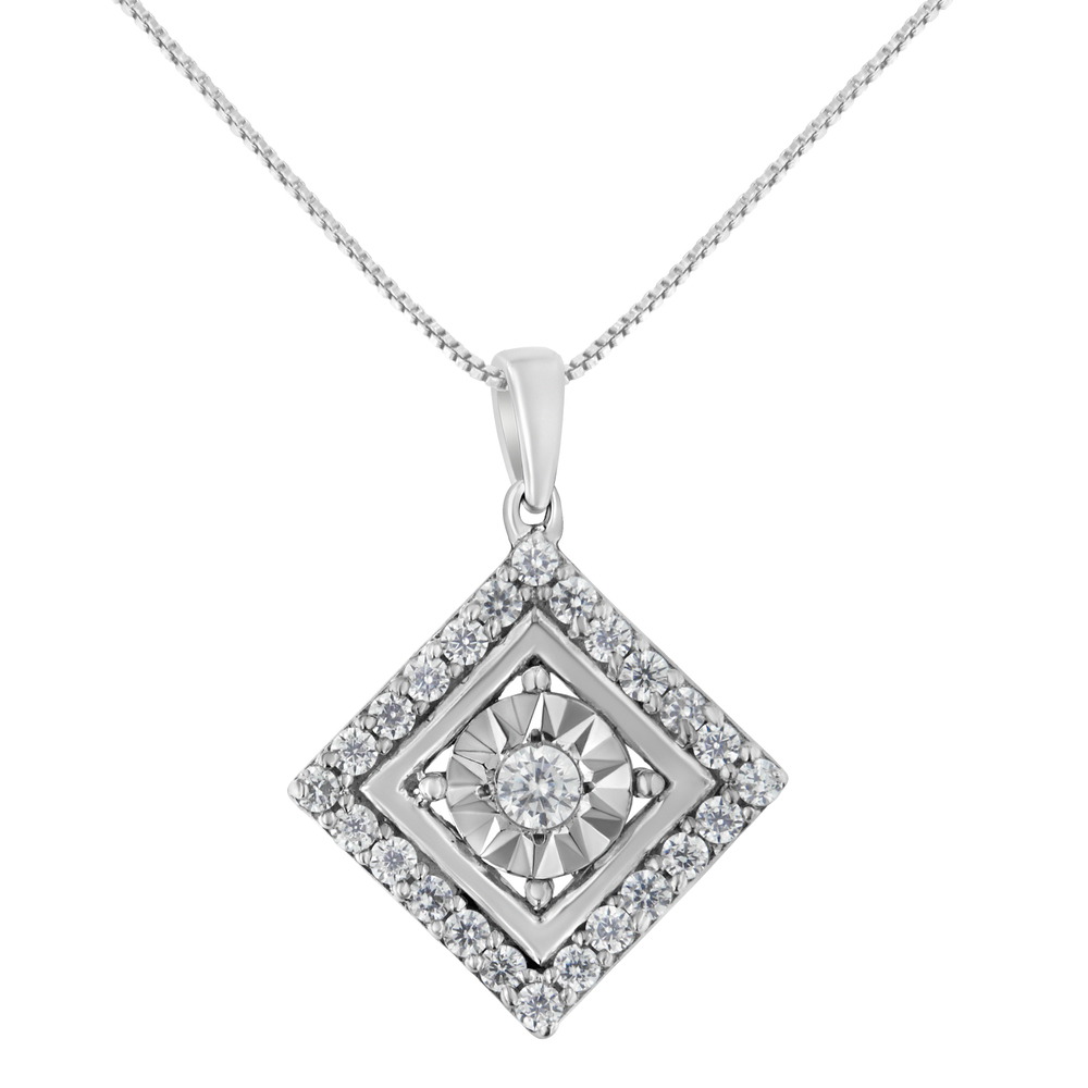 10KT White Gold 1/2 cttw Diamond Square